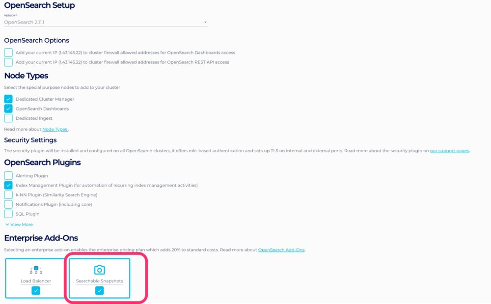 OpenSearch Searchable Snapshots Instaclustr
