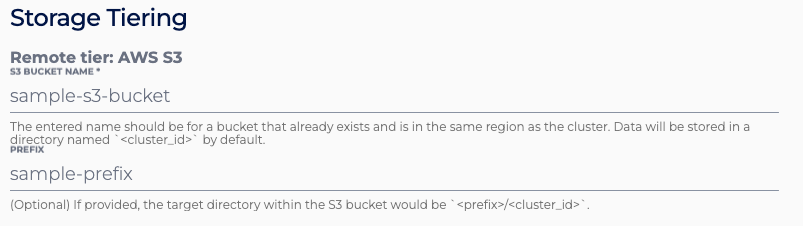 Bucket details and prefix